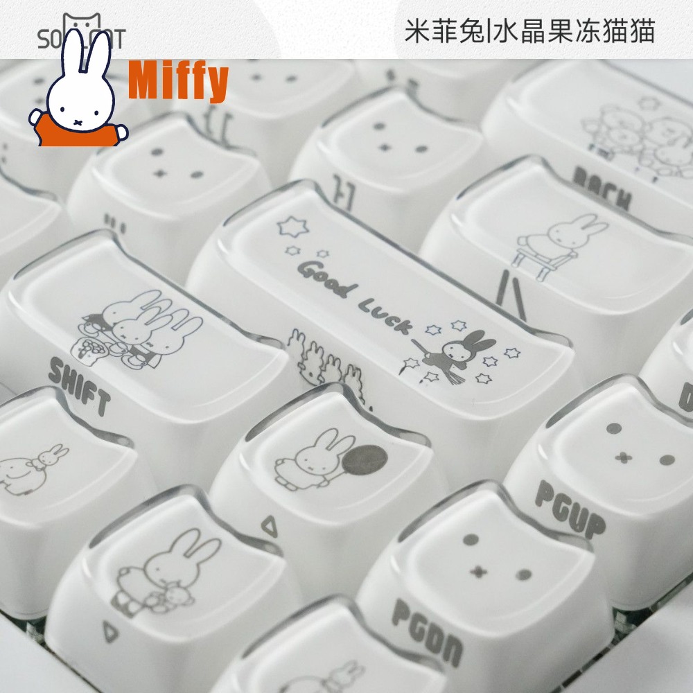 Keyboard Tenkeyless - Urocze nakładki na klawisze Miffy, słodkie