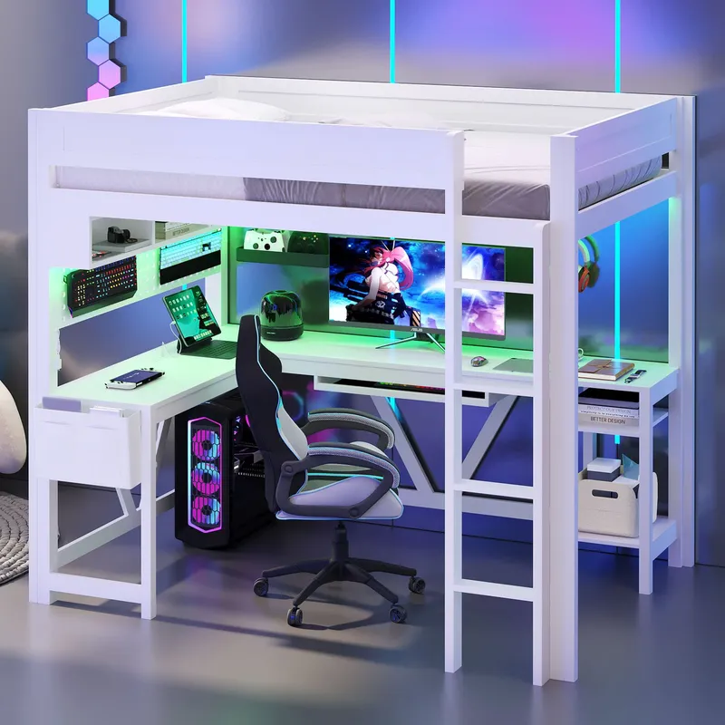 Białe łóżko poddaszowe do gier – Esports Gaming Bed recenzja i cena